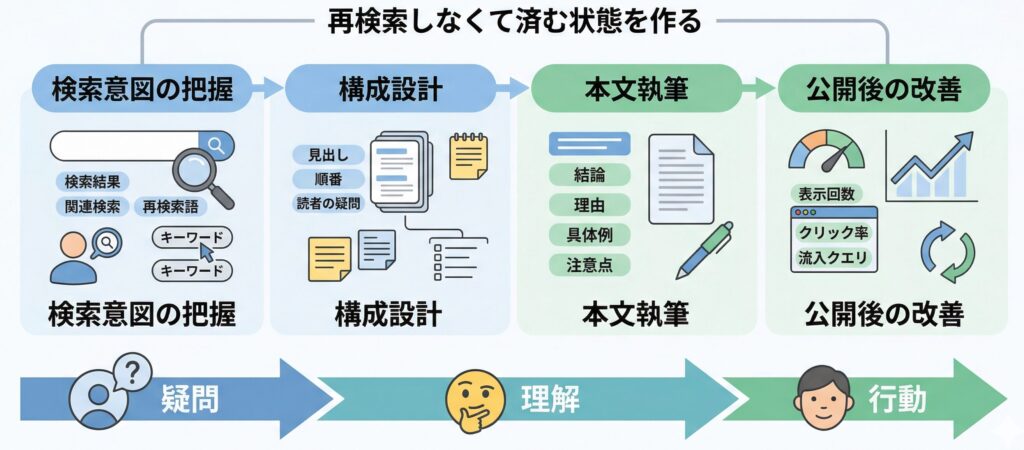 SEOライティングの全体像を示す図
