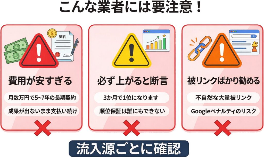 注意すべきSEO対策業者の特徴