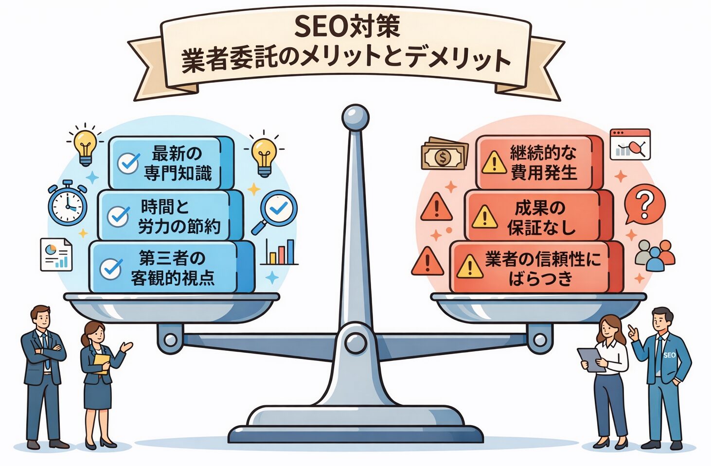 SEO対策を業者に委託する前に知っておくべきデメリット