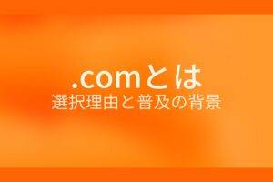 .comとは？選択理由と普及の背景