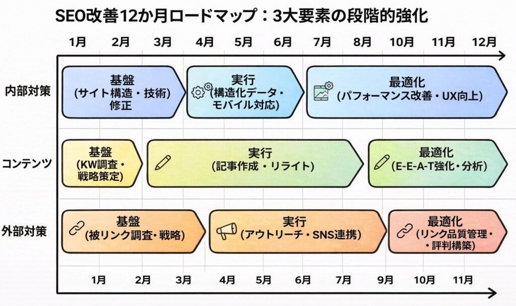 SEO改善の長期ロードマップ