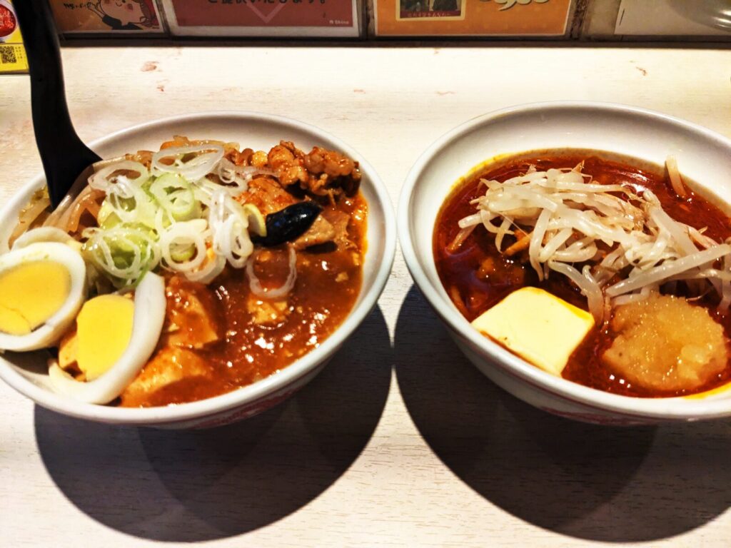 辛さ３倍の北極とクラッシュにんにく＋バター