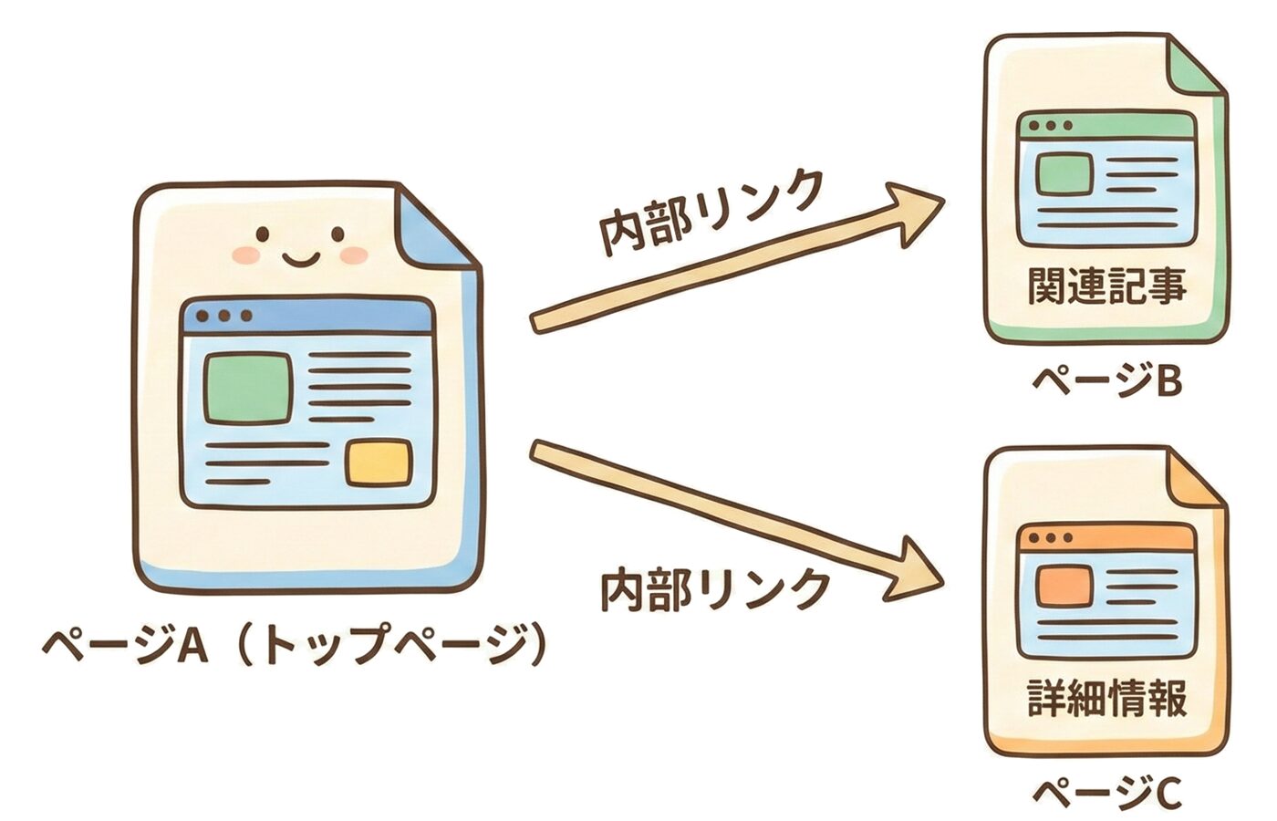内部リンクの基本構造を示す図解