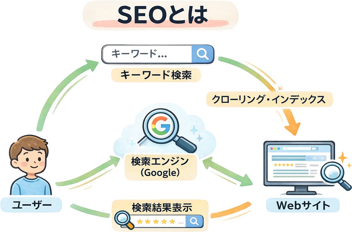 SEOの基本概念を示す図解